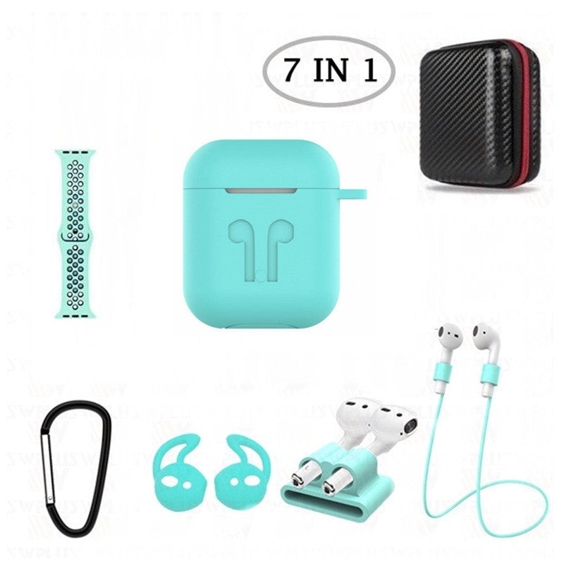 7 in 1 Silicone Case with Nike Sport Style Watch Band for AirPods 1 2 (1st 2nd Gen.) 7 in 1 Silicone Case with Nike Sport Style Watch Band for AirPods 1 2 (1st 2nd Gen.)